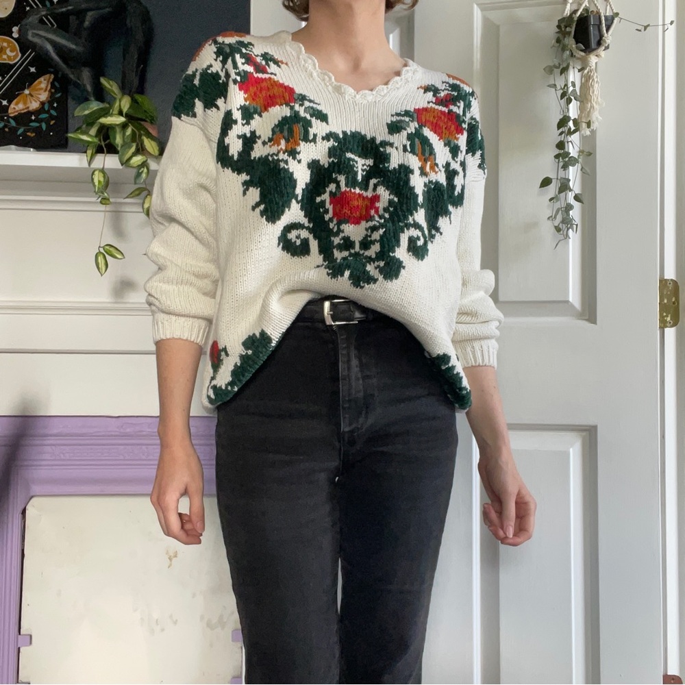 Vintage Floral Sweater